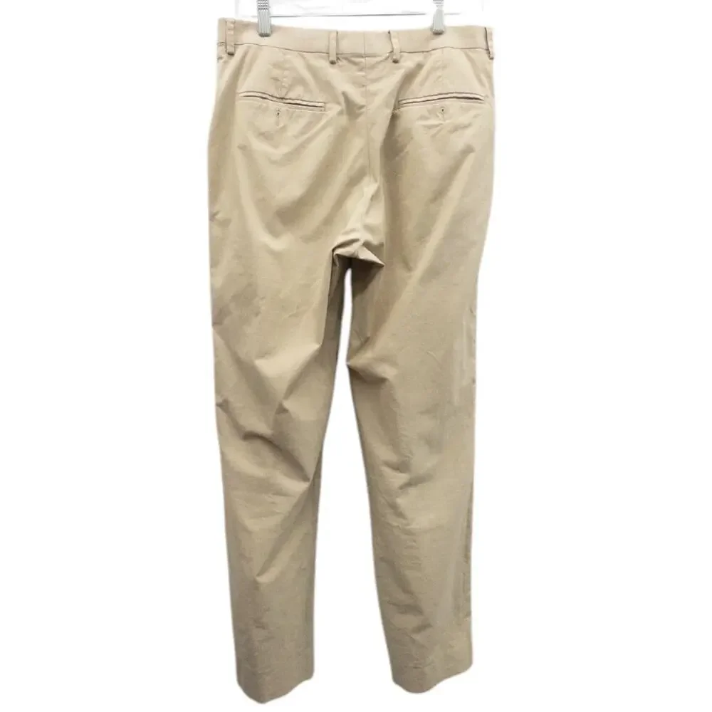 Tommy Hilfiger Men's Dress Pants Tan 34x32 Flat Front Cotton Stretch Slacks